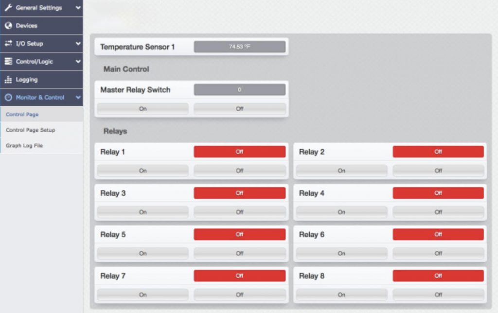 ModTrac 4000 Expandable I/O Controller's Dashboard
